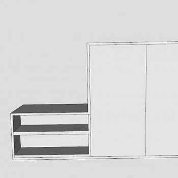 白色组合式鞋柜SU模型下载_sketchup草图大师SKP模型