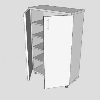 白色多层鞋柜SU模型下载_sketchup草图大师SKP模型