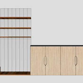 木质现代玄关鞋柜SU模型下载_sketchup草图大师SKP模型