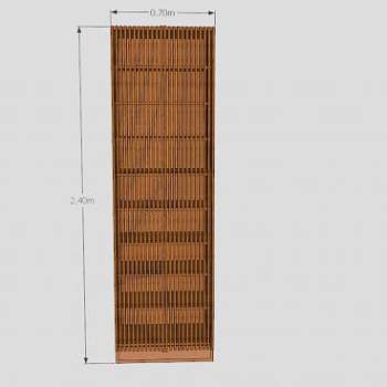 木质百叶门鞋柜SU模型下载_sketchup草图大师SKP模型