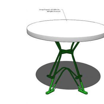 钢表圆形餐桌SU模型下载_sketchup草图大师SKP模型