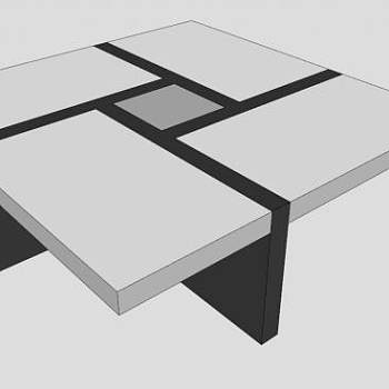 现代方形餐桌SU模型下载_sketchup草图大师SKP模型