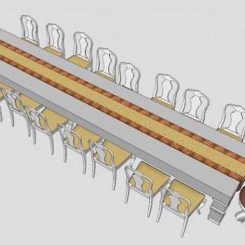 正式餐桌SU模型下载_sketchup草图大师SKP模型