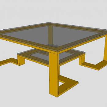 正方形餐桌咖啡桌SU模型下载_sketchup草图大师SKP模型