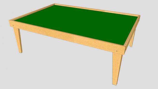 儿童木质桌子SU模型下载_sketchup草图大师SKP模型