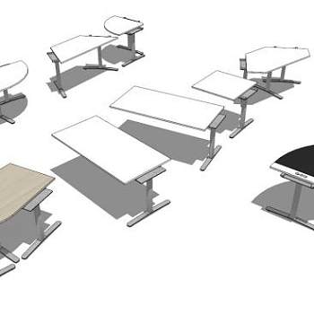 现代会议桌SU模型下载_sketchup草图大师SKP模型