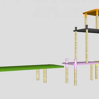 彩色儿童桌SU模型下载_sketchup草图大师SKP模型