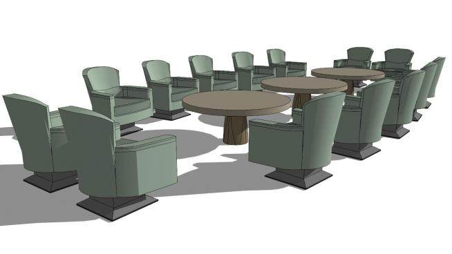 现代会议室桌椅SU模型下载_sketchup草图大师SKP模型