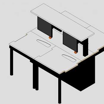 办公桌阀座电脑桌SU模型下载_sketchup草图大师SKP模型