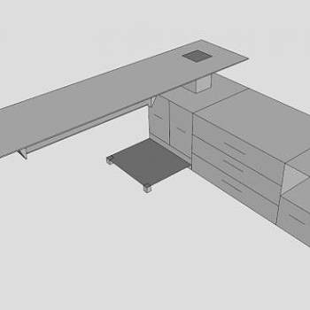 现代办公电脑桌SU模型下载_sketchup草图大师SKP模型