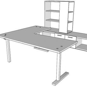 沃森七办公室书桌SU模型下载_sketchup草图大师SKP模型