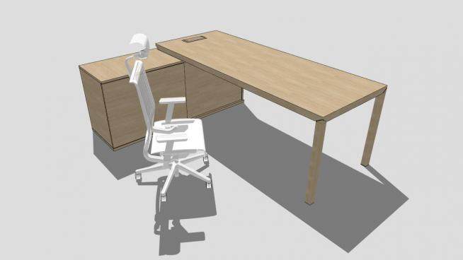 北欧办公桌椅SU模型下载_sketchup草图大师SKP模型