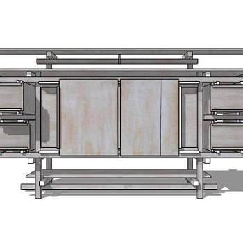 格里特里特维尔德设计的餐具柜SU模型下载_sketchup草图大师SKP模型