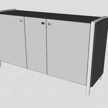 现代长梳妆台SU模型下载_sketchup草图大师SKP模型