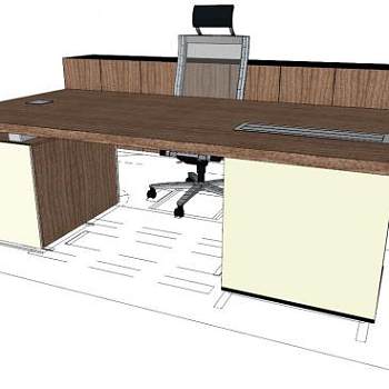 棕色 实木现代边柜SU模型下载_sketchup草图大师SKP模型