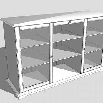 宜家白色餐具柜SU模型下载_sketchup草图大师SKP模型