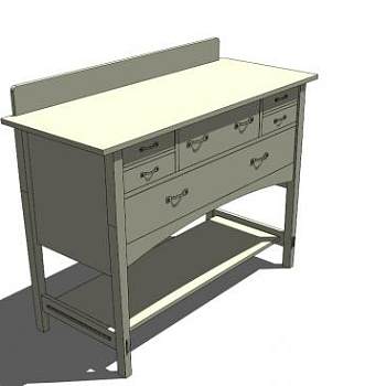 中式餐具柜SU模型下载_sketchup草图大师SKP模型