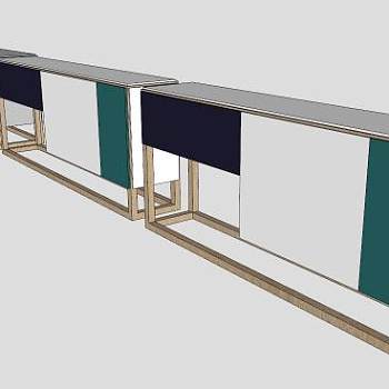 多彩餐具柜SU模型下载_sketchup草图大师SKP模型