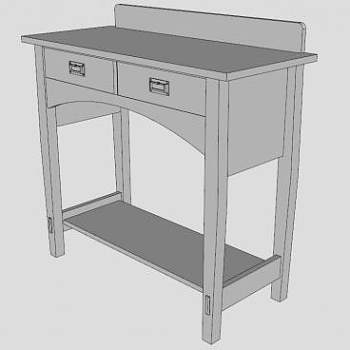 白色简约餐边柜SU模型下载_sketchup草图大师SKP模型