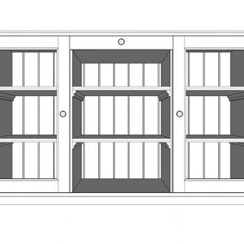 白色简约餐具柜SU模型下载_sketchup草图大师SKP模型