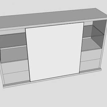 推拉门餐边柜SU模型下载_sketchup草图大师SKP模型