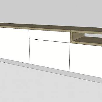 白色现代边柜SU模型下载_sketchup草图大师SKP模型