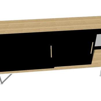 实木底座的橱柜SU模型下载_sketchup草图大师SKP模型