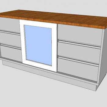 推拉门餐具柜SU模型下载_sketchup草图大师SKP模型