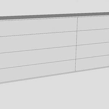 现代白色餐具柜SU模型下载_sketchup草图大师SKP模型
