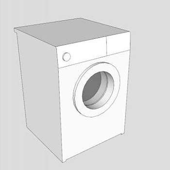 现代简易洗衣机SU模型下载_sketchup草图大师SKP模型