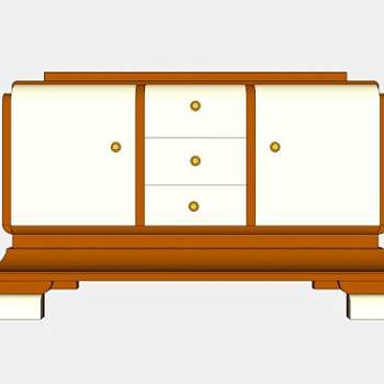 法国装饰餐具柜SU模型下载_sketchup草图大师SKP模型