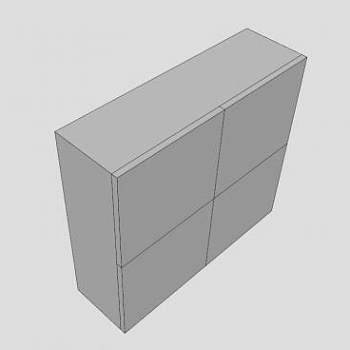 白色漆木的餐具柜SU模型下载_sketchup草图大师SKP模型