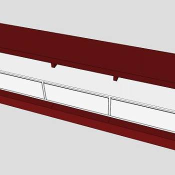 红色现代餐具柜SU模型下载_sketchup草图大师SKP模型