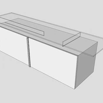 白色现代餐具柜SU模型下载_sketchup草图大师SKP模型