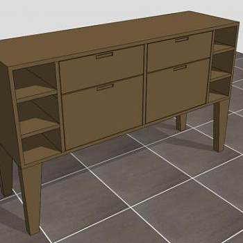 餐具柜当代柜SU模型下载_sketchup草图大师SKP模型