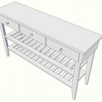 浅色木质餐具柜SU模型下载_sketchup草图大师SKP模型