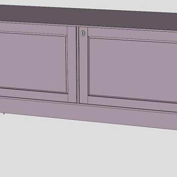 宜家紫色餐边柜SU模型下载_sketchup草图大师SKP模型