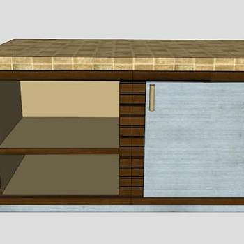 简单的餐具柜SU模型下载_sketchup草图大师SKP模型