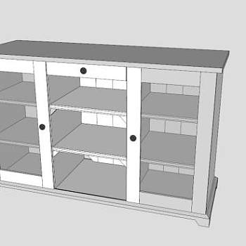 宜家玻璃餐具柜SU模型下载_sketchup草图大师SKP模型