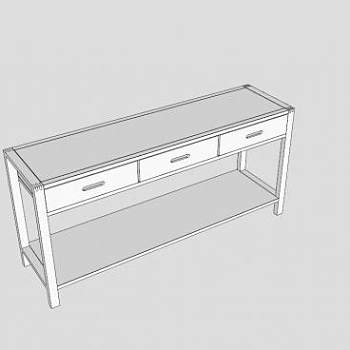 纯白色餐具柜SU模型下载_sketchup草图大师SKP模型