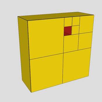 宜家黄色餐边柜SU模型下载_sketchup草图大师SKP模型