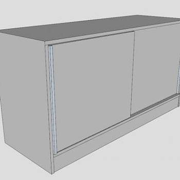 白色餐具柜推拉门SU模型下载_sketchup草图大师SKP模型