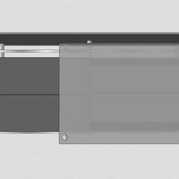 灰色的漆的餐边柜SU模型下载_sketchup草图大师SKP模型