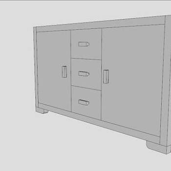 客厅餐具柜SU模型下载_sketchup草图大师SKP模型