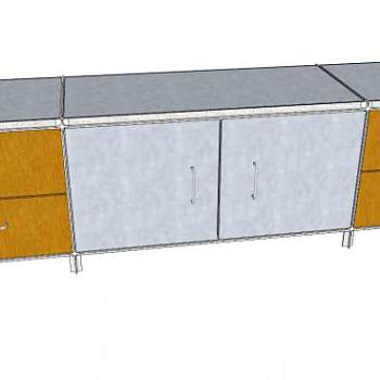 现代餐边柜SU模型下载_sketchup草图大师SKP模型