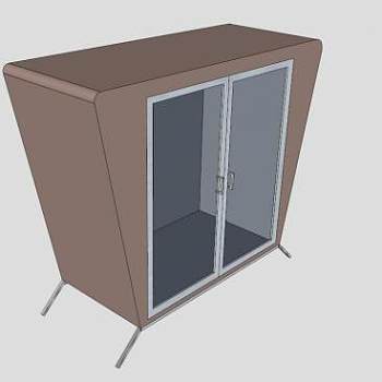 玻璃现代餐具柜SU模型下载_sketchup草图大师SKP模型