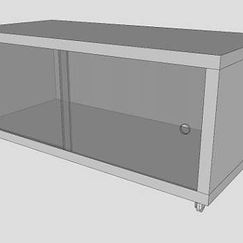 玻璃门餐具柜SU模型下载_sketchup草图大师SKP模型