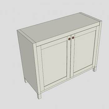 小型的现代餐边柜SU模型下载_sketchup草图大师SKP模型