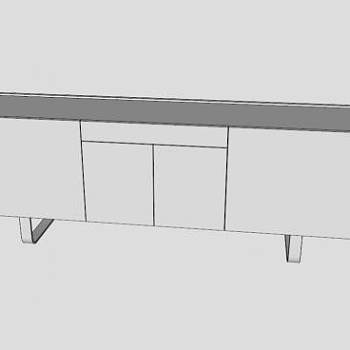 地平线木餐具柜SU模型下载_sketchup草图大师SKP模型