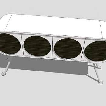 餐具柜4门SU模型下载_sketchup草图大师SKP模型